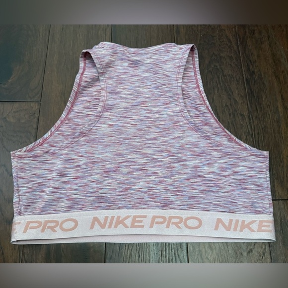 Nike PRO Space Dye High Neck Cropped Tank Top MSRP $40 Pink Glaze Size L NWOT - Picture 3 of 5